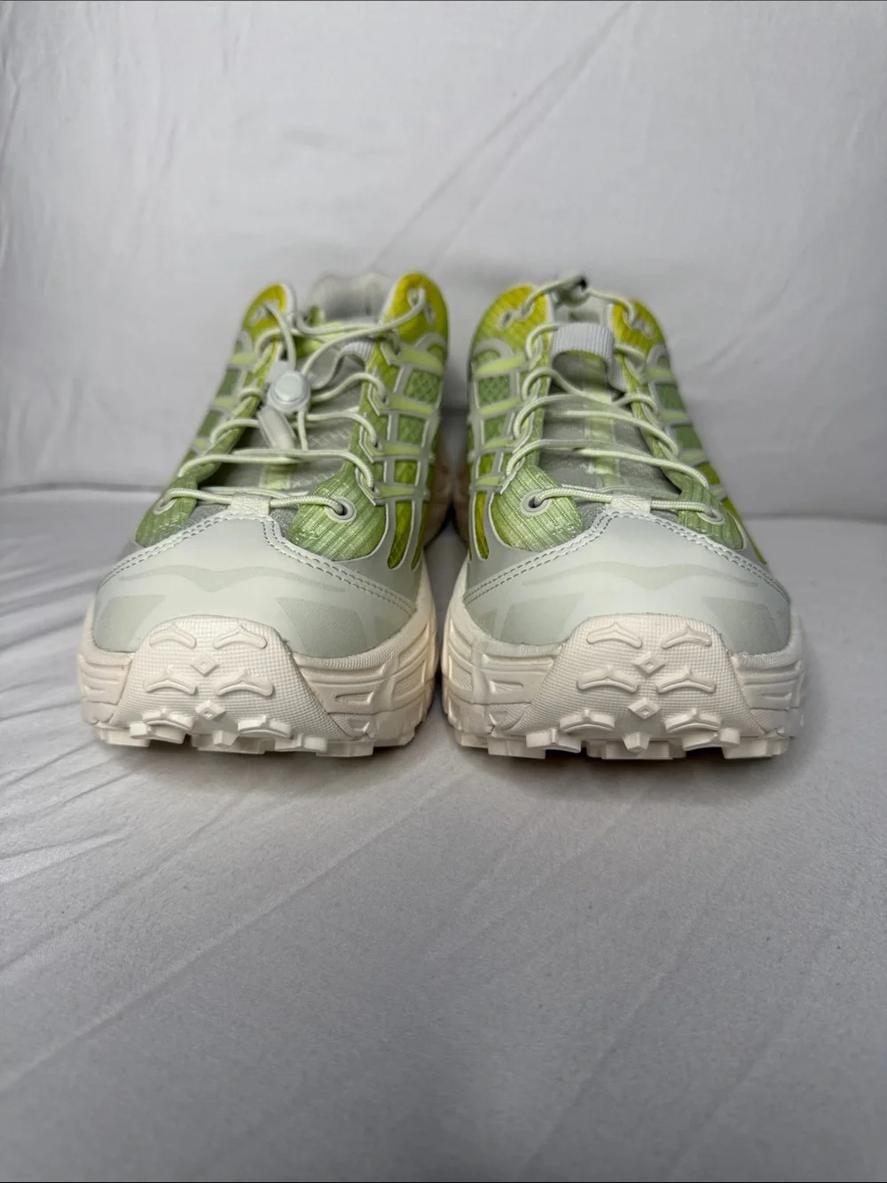 Hoka One One Size Women 12/ Men 11 Neon Yellow Light Gray Athletic Running Shoes